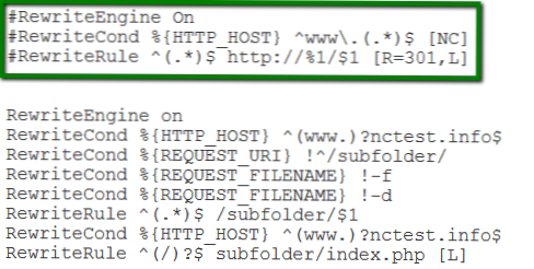 herschrijfregels toevoegen in .htaccess