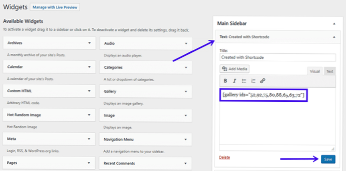 Ajout de shortcode [fermé]