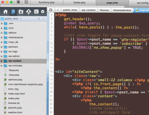 zijn thema .php-bestanden opgeslagen in de database?