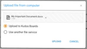 Připojení nahrávání k uživateli