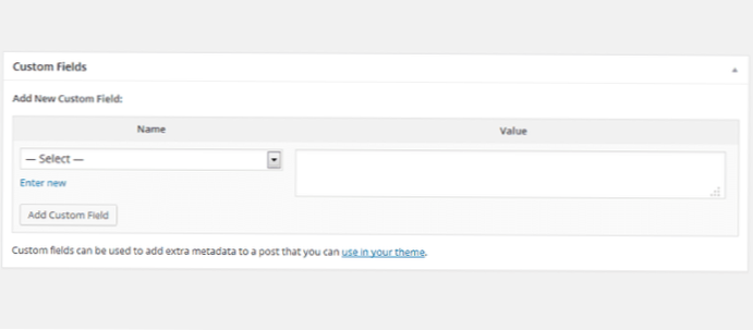 Automatycznie dodawaj wartości pól niestandardowych do wpisu wordpress
