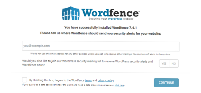 Nie można zaktualizować opcji WordFence, ręcznie wyczyścić dane