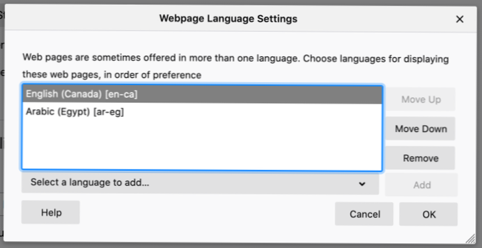 Změňte národní prostředí tak, že zjistíte nastavení jazyka prohlížeče a poté si zvolíte preferovaný jazyk