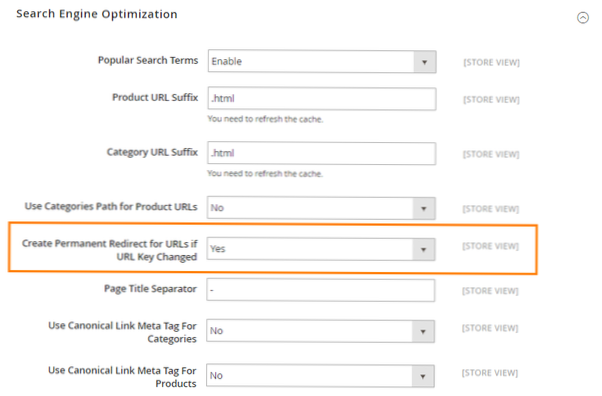 skiftende produkt-nettadresser - viderekoblinger