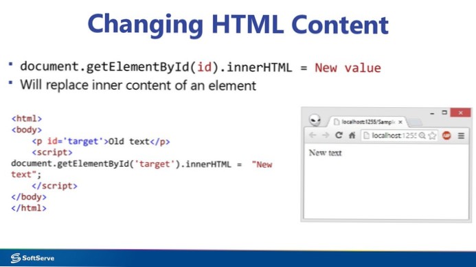 Changer le HTML du contenu