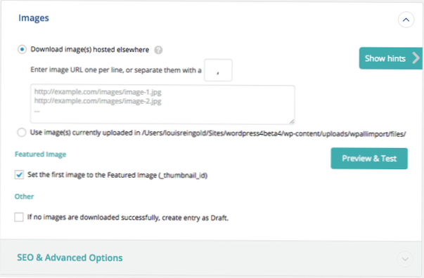 Create featured image from a remote url when creating a post