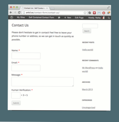 Creazione di un modulo di contatto senza plug-in [chiuso]
