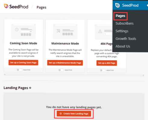 Opprette en tilpasset side