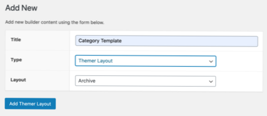 Creating a Sub Category Template
