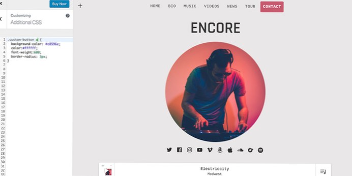 creazione di un pulsante CTA di stile diverso nel menu