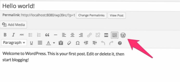 Personalizzazione dell'editor TinyMce di WordPress e dei suoi pulsanti