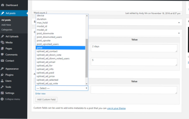 slet post-metadata i array WordPress