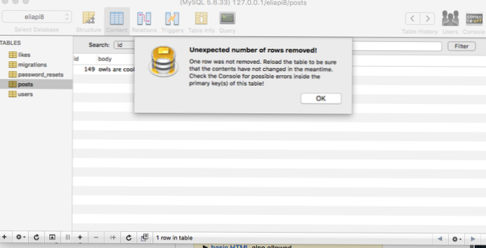 Ștergeți rezultatele postării în „Nu se poate șterge sau actualiza un rând părinte o constrângere de cheie străină eșuează”