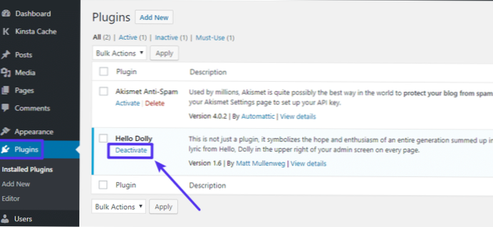 Disable Plugin with one button