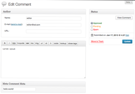 Må jeg ha et nonce for et tilpasset kommentarfelt?