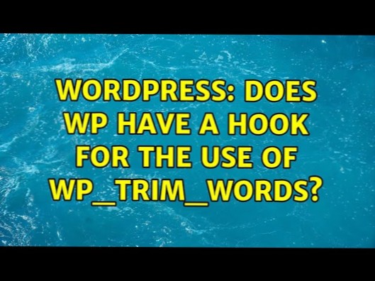 WP ha un hook per l'uso di wp_trim_words??