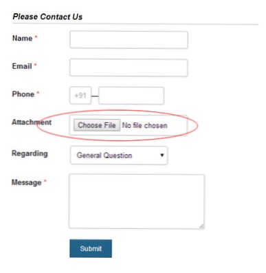 Pièce jointe d'e-mail à partir du formulaire Soumettre