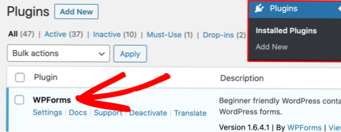 Errore fatale con WP Forms