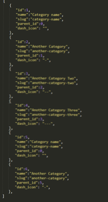 Ottieni la categoria dall'elenco delle lumache