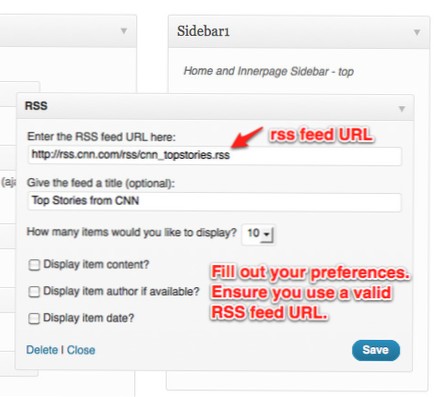 Obtenir le lien pour l'élément RSS à afficher dans le flux