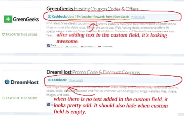 Leeres benutzerdefiniertes Feld ausblenden