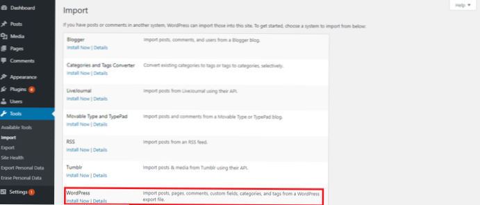 Comment puis-je exporter puis importer des articles avec des images en vedette?