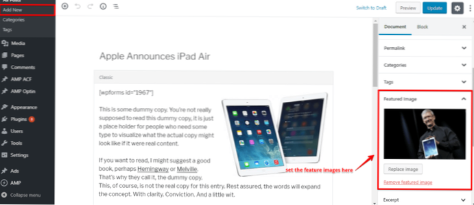 Comment puis-je masquer la publication sans vignettes/images en vedette des pages d'index?