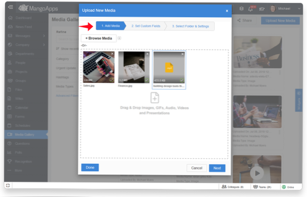Jak mohu upravit nahrané pole pro knihovnu médií??