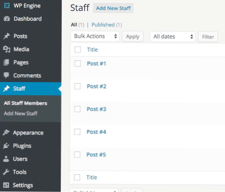How can I show some description in the “All Posts” view of a custom post type in Dashboard?