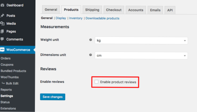 How disable some product features on woocomerce?