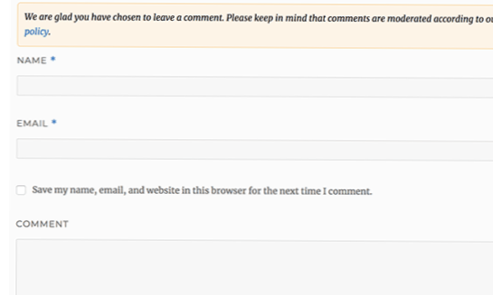 How do i add comment fields in my page in WordPress
