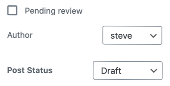 How do I check if a posts status is set to draft or pending?