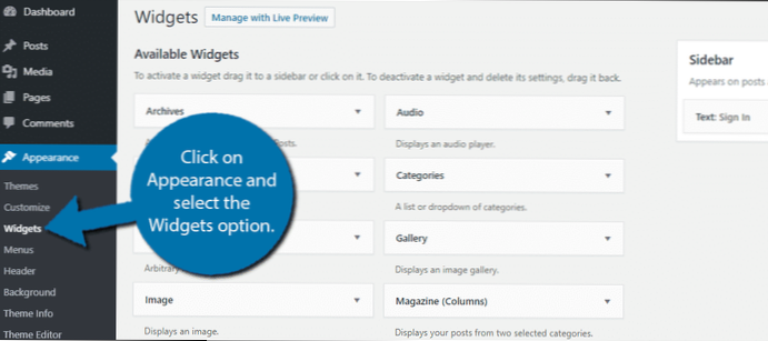 Jak zobrazím rozložení widgetu „Archivy“ (postranní panel) v Wordpressu podle „roku“ a poté „měsíců“?