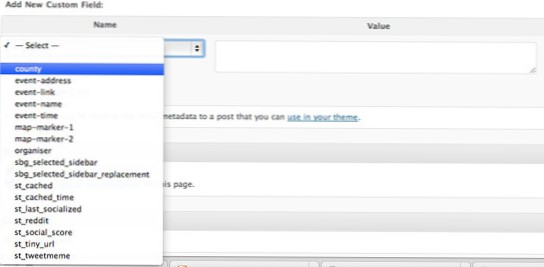 Wie bekomme ich die Dropdown-Liste, um den Wert der Unterkategorie und der benutzerdefinierten Felder zu erhalten?