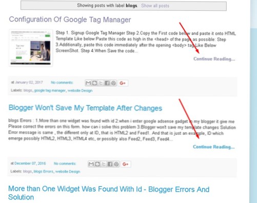 how to add a read more button to my blog page?