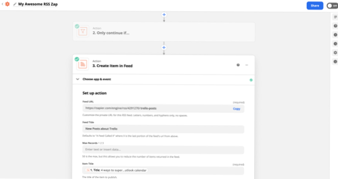 Comment ajouter un filtre dans un flux rss personnalisé