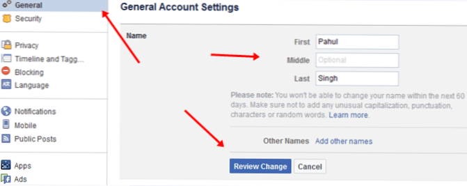 How to change name “Profile”