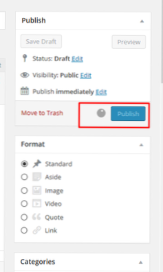 How to change post status from “draft” to “publish”?