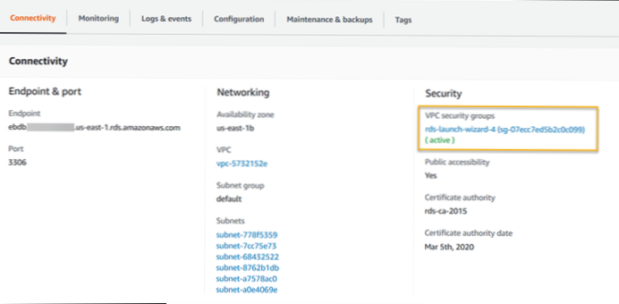 Cómo conectarse a la base de datos externa de AWS RDS (no para la base de datos principal de WordPress)