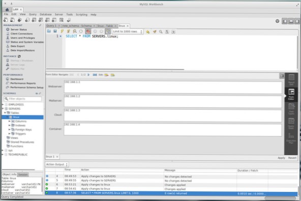 Comment créer une table qui interagit avec la base de données en temps réel