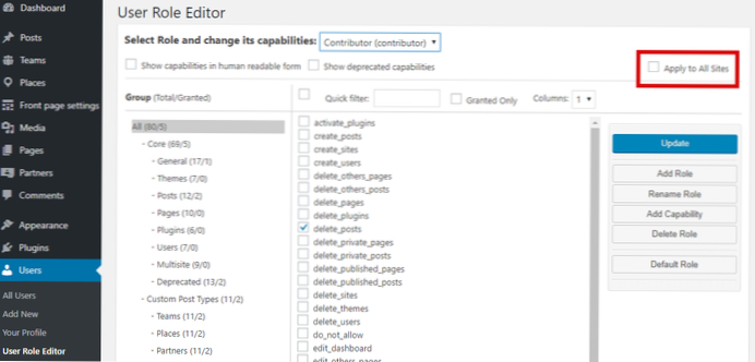 Jak vytvořit stránky specifické pro uživatele (ne role uživatele!)?