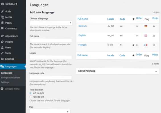 Jak zobrazit na stránce blogu příspěvky odpovídající vybranému jazyku pomocí Polylangu