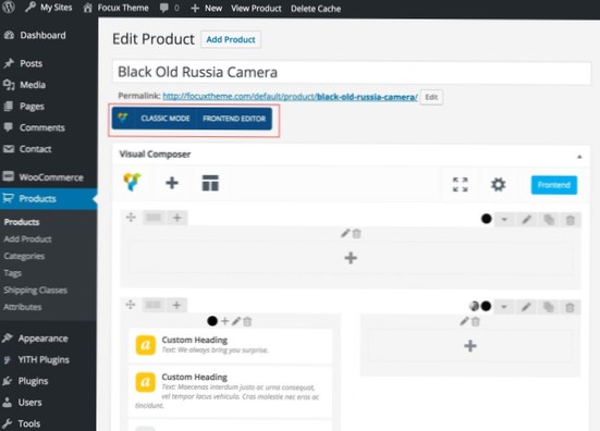 Come modificare il layout dell'immagine nella singola pagina del prodotto in woocommerce su wordpress?