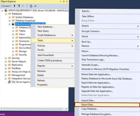 How to export custom database data to excel file