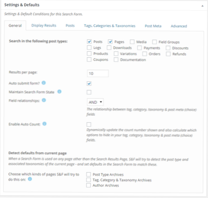 How to filter search results by post type?