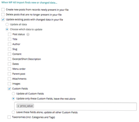 How to force update all posts after import