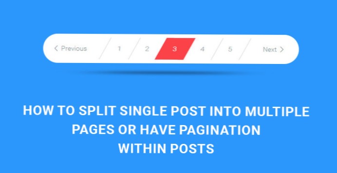 Cum se obține numărul de pagină al paginii curente în paginarea cu un singur post