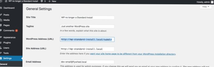How to properly give Wordpress its own directory