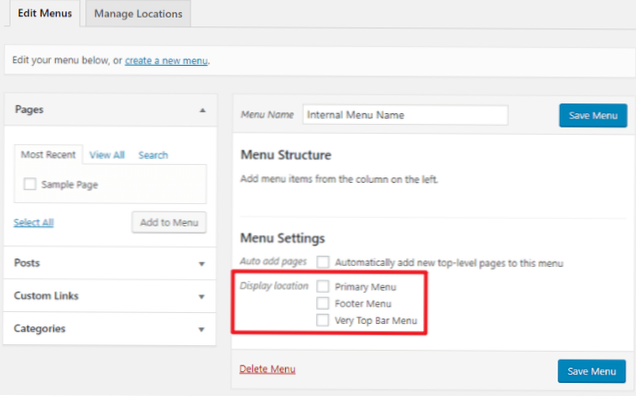 how to remove the top navigation bar or header top on wordpress website?