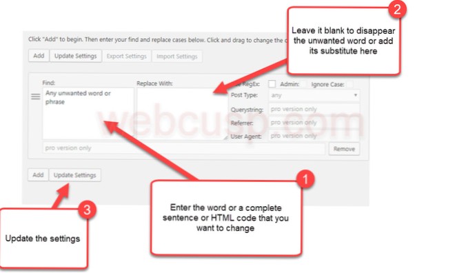 Comment remplacer le site Web?